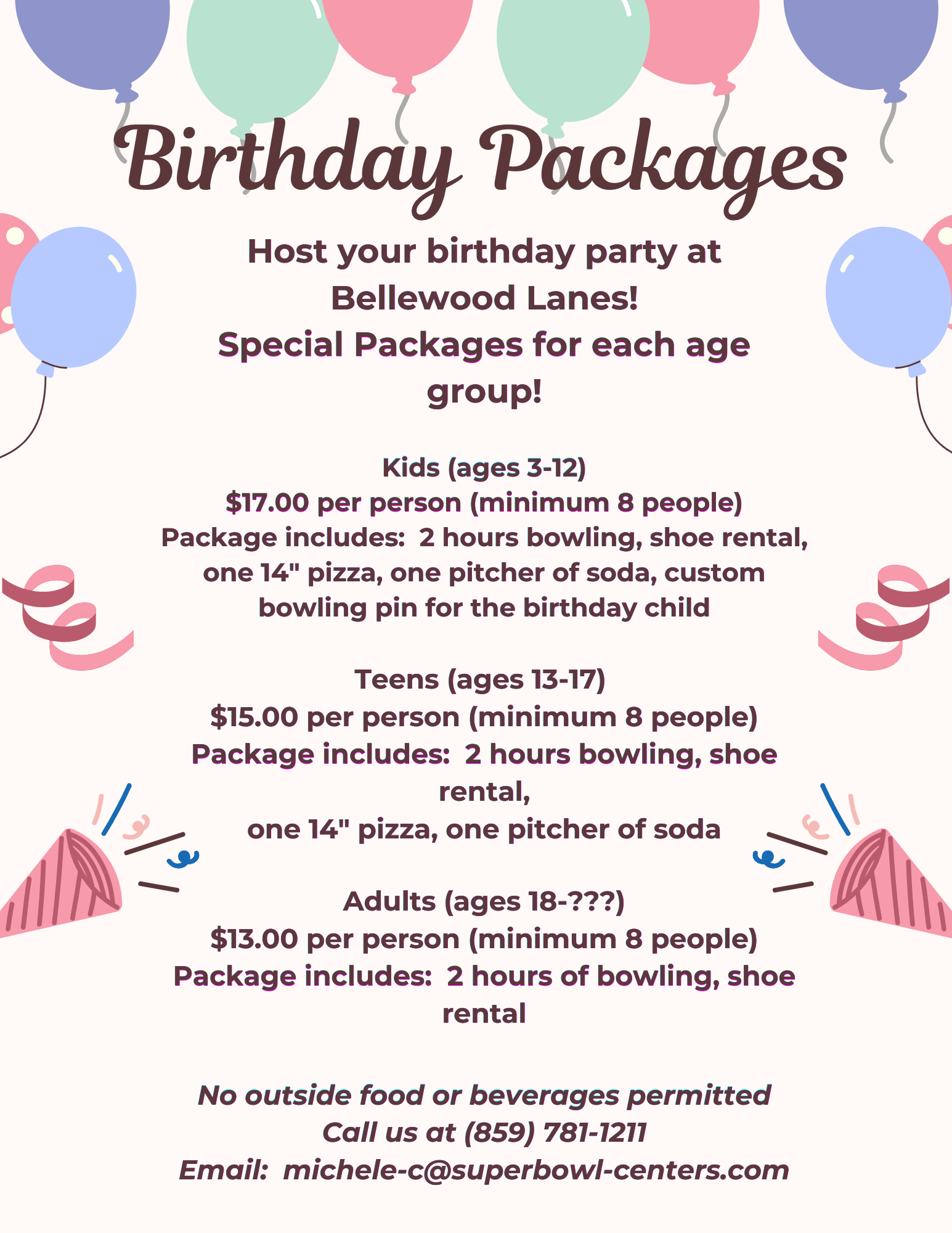 birthday packages